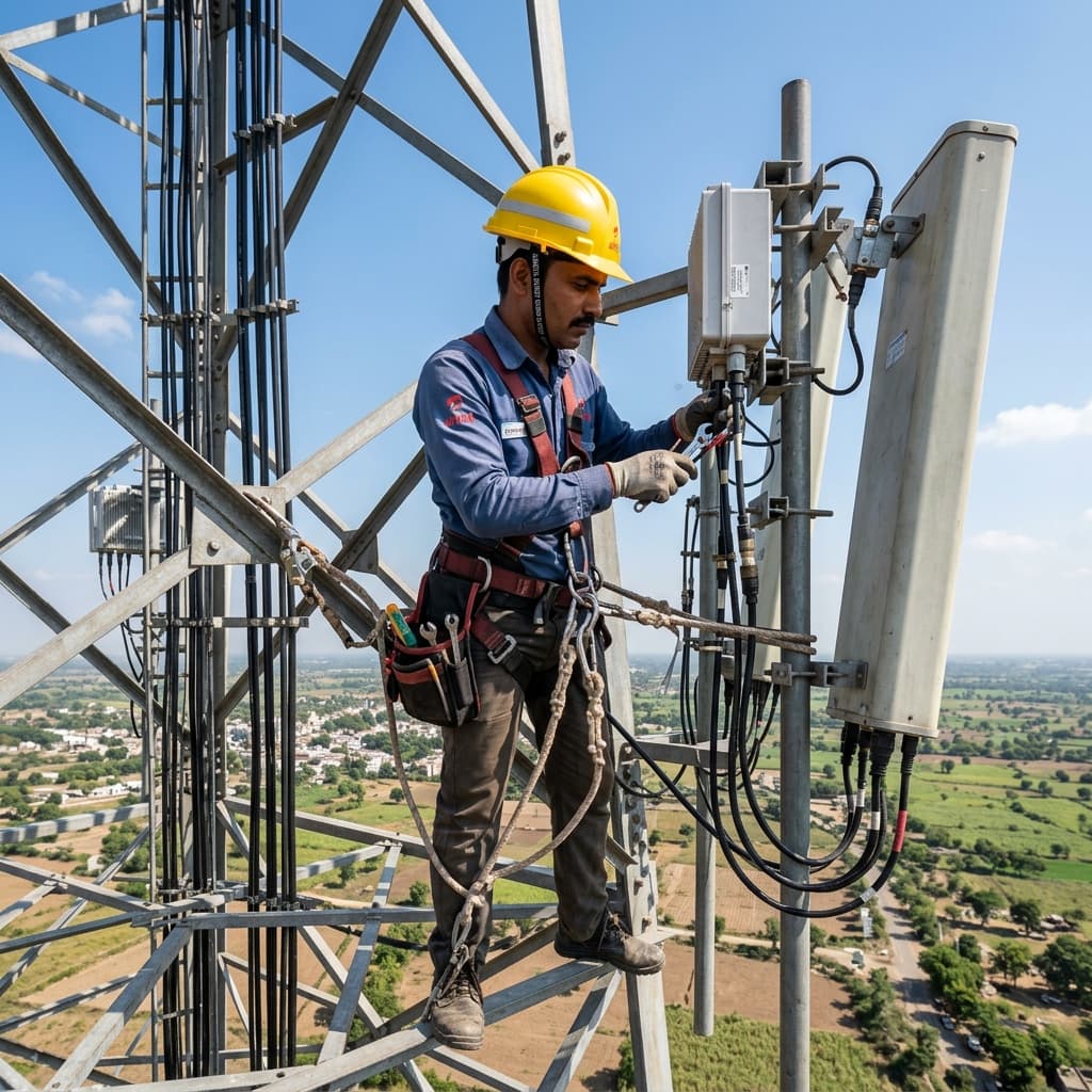 Telecom tower maintenance team